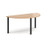 Semi circular black radial leg meeting table 1600mm x 800mm - beech