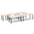 Semi circular black radial leg meeting table 1600mm x 800mm - Light Grey