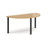 emi circular black radial leg meeting table 1600mm x 800mm - Oak
