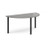 Semi circular black radial leg meeting table 1600mm x 800mm - onyx grey