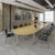 Rectangular chrome radial leg meeting table 1200mm x 800mm - Oak