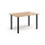 Rectangular black radial leg meeting table 1200mm x 800mm - beech