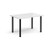 Rectangular black radial leg meeting table 1200mm x 800mm - white