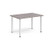 Rectangular silver radial leg meeting table 1200mm x 800mm - Grey Oak