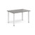 Rectangular silver radial leg meeting table 1200mm x 800mm - Onyx Grey