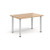 Rectangular white radial leg meeting table 1200mm x 800mm - beech