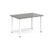 Rectangular white radial leg meeting table 1200mm x 800mm - onyx grey