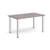 Rectangular chrome radial leg meeting table 1400mm x 800mm - Grey Oak