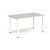 Rectangular white radial leg meeting table 1400mm x 800mm - Light Grey