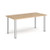 Rectangular chrome radial leg meeting table 1600mm x 800mm - Kendal oak