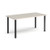Rectangular black radial leg meeting table 1600mm x 800mm - Light Grey