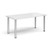 Rectangular silver radial leg meeting table 1600mm x 800mm - white