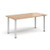 Rectangular white radial leg meeting table 1600mm x 800mm - beech