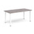 Rectangular white radial leg meeting table 1600mm x 800mm - grey oak