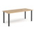 Rectangular black radial leg meeting table 1800mm x 800mm - Kendal oak