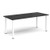 Rectangular white radial leg meeting table 1800mm x 800mm - Black