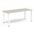 Rectangular white radial leg meeting table 1800mm x 800mm - Light Grey