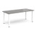 Rectangular white radial leg meeting table 1800mm x 800mm - onyx grey