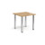 Square chrome radial leg meeting table 800mm x 800mm - oak