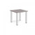 Square chrome radial leg meeting table 800mm x 800mm - Onyx Grey