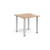 Rectangular silver radial leg meeting table 800mm x 800mm - beech