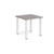 Rectangular silver radial leg meeting table 800mm x 800mm - grey oak