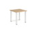 Rectangular silver radial leg meeting table 800mm x 800mm - Kendal oak