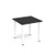 Rectangular white radial leg meeting table 800mm x 800mm - Black