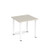 Rectangular white radial leg meeting table 800mm x 800mm - Light Grey