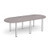 Radial end meeting table 2400mm x 1000mm with 6 chrome radial legs - grey oak