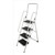 Metal Step Stool with Handrail 4 Step Folding Capacity 150kg White
