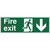 Stewart Superior Fire Exit Sign Man and Arrow Down W450xH150mm Self-adhesive Vinyl Ref SP124SAV