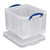 Really Useful Storage Box Plastic Lightweight Robust Stackable 35 Litre W390xD480xH310mm Clear Ref 35C