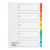 5 Star Office Index 1-5 Multipunched Mylar-reinforced Multicolour-Tabs 150gsm A4 White