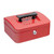 5 Star Facilities Cash Box with 5-compartment Tray Steel Spring Lock 8 Inch W200xD160xH70mm Red