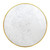 Bolero Round Marble Tabletop with Brass Effect Rim White 600mm