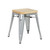 Bolero Bistro Low Stools with Wooden Seat Pad Galvanised Steel (Pack of 4)