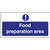 Vogue Food Preparation Area Sign