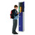 Elite Three Door Camlock Locker with Sloping Top Blue