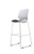 Florence White Frame High Stool Grey Fabric