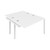 Jemini 2 Person Extension Bench Desk 1600x1600x730mm White/White KF809357