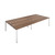 Jemini 4 Person Bench Desk 2400x1600x730mm Dark Walnut/White