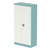Qube 1850mm 2-Door Stationery Cupboard Pastel Turquoise And Satin White With Shelves