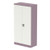 Qube 1850mm 2-Door Stationery Cupboard Pastel Violet And Satin White With Shelves