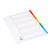 Q-Connect 5-Part Index Multi-punched Reinforced Board Multi-Colour Blank Tabs A4 White