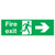 Safety Sign Fire Exit Running Man Arrow Right 150x450mm PVC FX04411R Safety Sign Fire Exit Running Man Arrow Right 150x450mm PVC FX04411R