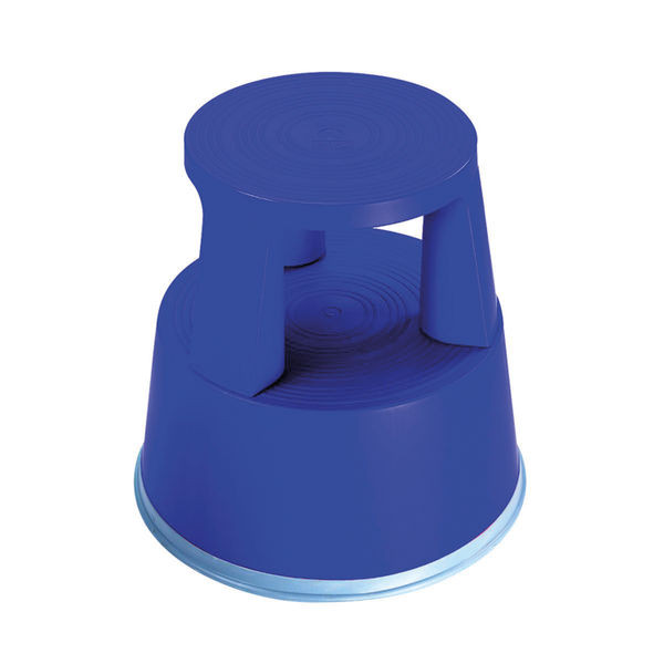 2Work Plastic Step Stool with Non-Slip Rubber Base 430mm Blue 2W05000