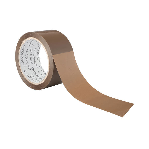 Q-Connect Packaging Tape 50mmx66m Polypropylene Brown (Pack of 6)