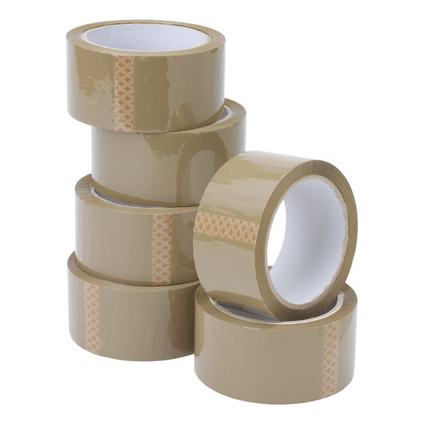 5 Star Packaging Tape Buff 48mmx66m (Pack of 6) 638655