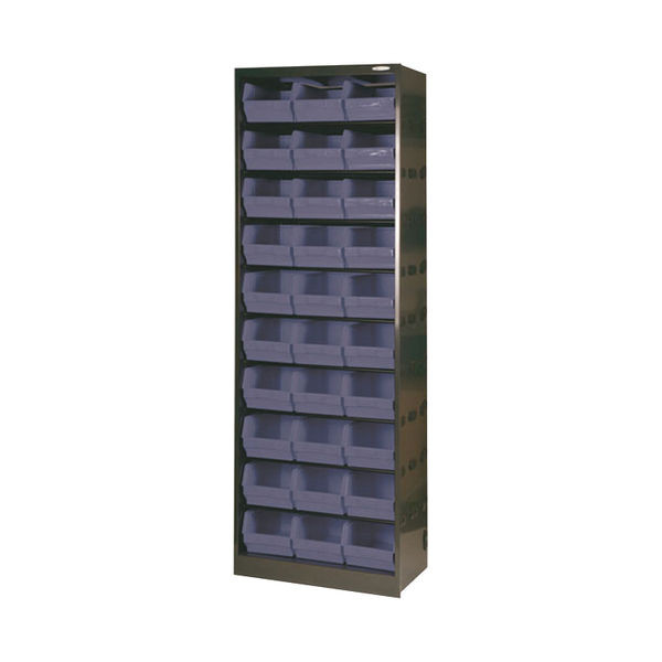 Metal Bin Cupboard with 30 Polypropylene Bins Dark Grey Black 371834